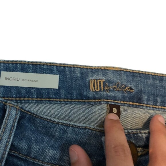 Kut from the Kloth NWT Distressed‎ Ingrid Boyfriend Jeans Size 0 - Picture 4 of 9